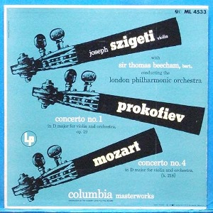Szigeti, Prokofiev/Mozart violin concertos (미국 초반)