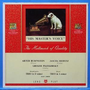 Rubinstein/Heifetz/Piatigorsky, Mendelssohn/Ravel piano trios